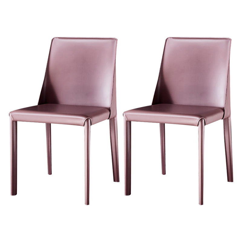 Chaise de maison en cuir de style design, finition mate, chaise d'appoint Parsons pour salle à manger