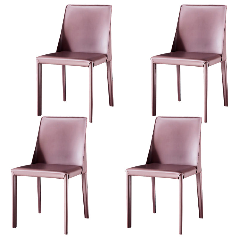 Chaise de maison en cuir de style design, finition mate, chaise d'appoint Parsons pour salle à manger