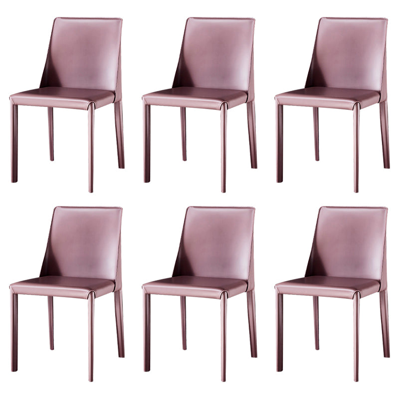 Chaise de maison en cuir de style design, finition mate, chaise d'appoint Parsons pour salle à manger