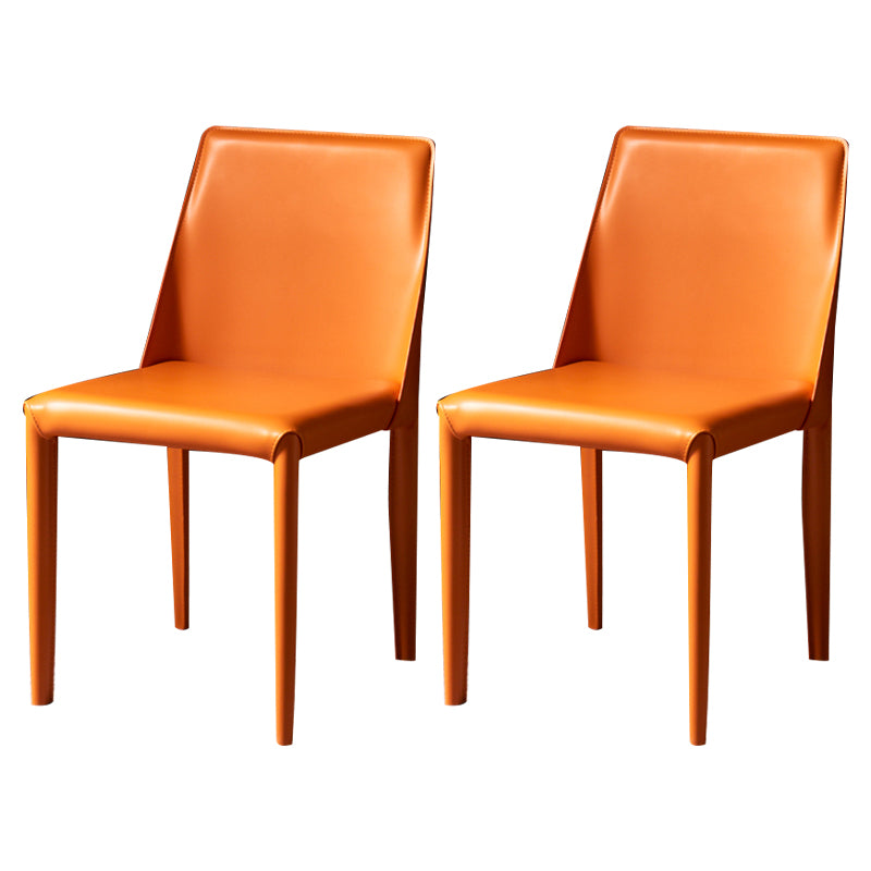 Chaise de maison en cuir de style design, finition mate, chaise d'appoint Parsons pour salle à manger