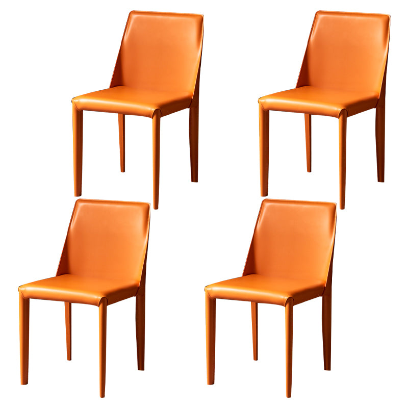Chaise de maison en cuir de style design, finition mate, chaise d'appoint Parsons pour salle à manger