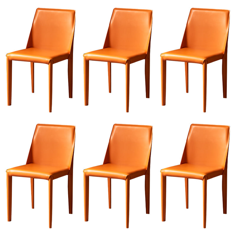 Chaise de maison en cuir de style design, finition mate, chaise d'appoint Parsons pour salle à manger