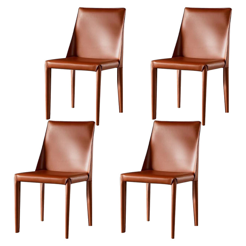 Chaise de maison en cuir de style design, finition mate, chaise d'appoint Parsons pour salle à manger