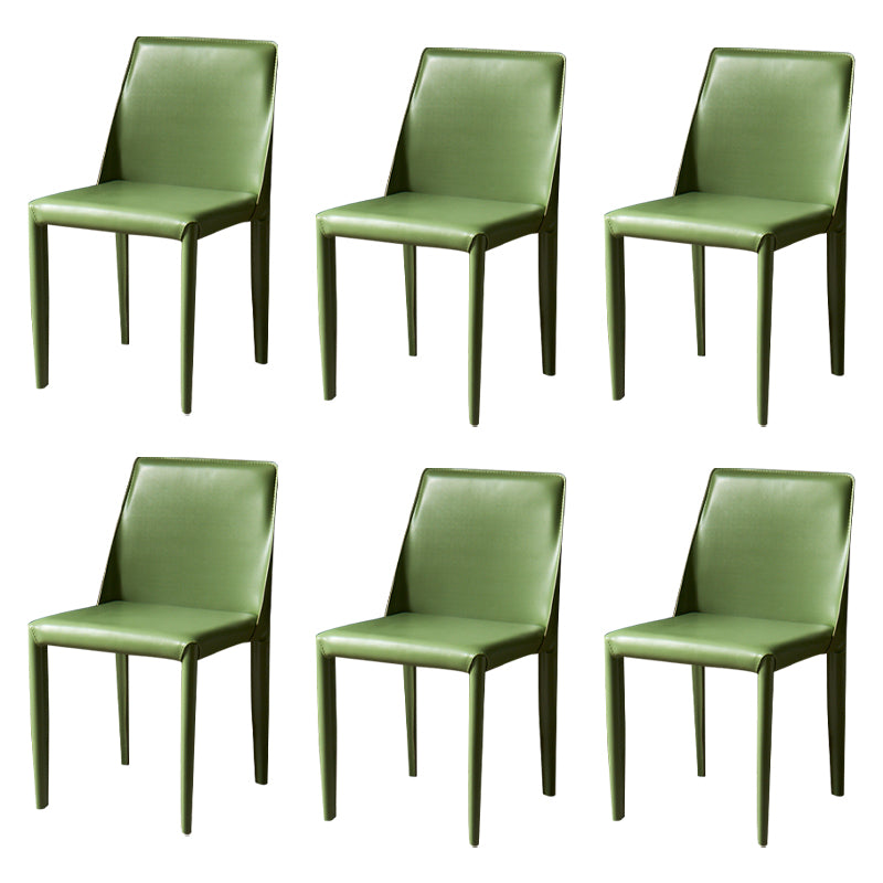 Chaise de maison en cuir de style design, finition mate, chaise d'appoint Parsons pour salle à manger