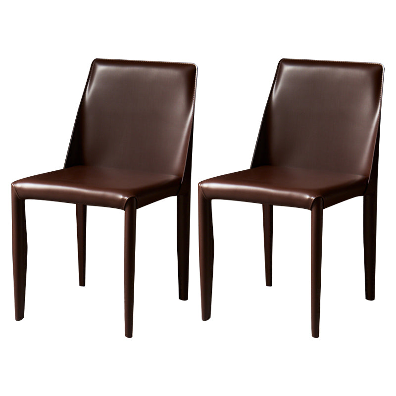 Chaise de maison en cuir de style design, finition mate, chaise d'appoint Parsons pour salle à manger