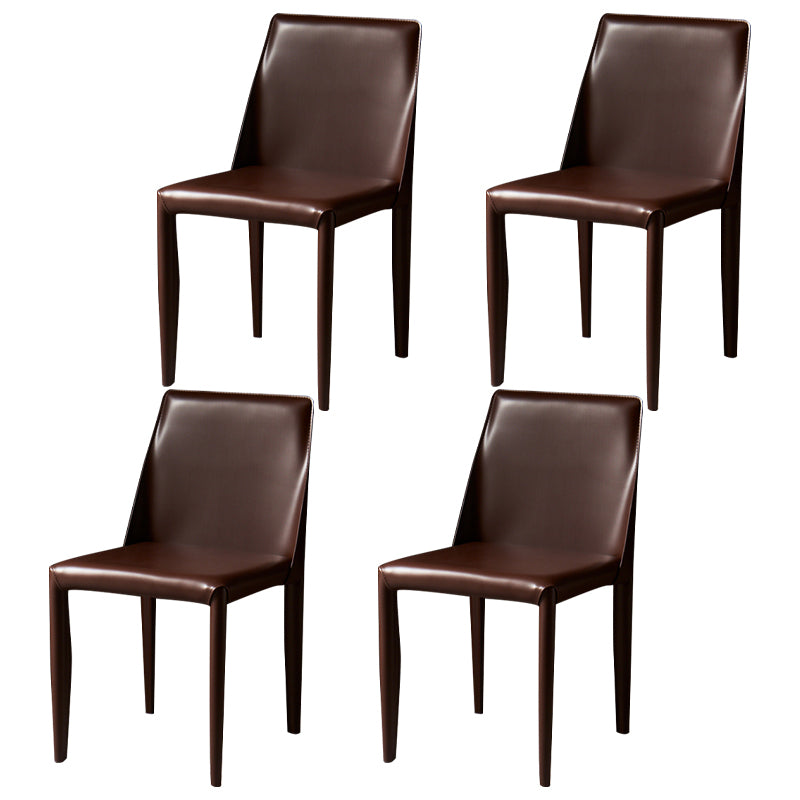 Chaise de maison en cuir de style design, finition mate, chaise d'appoint Parsons pour salle à manger