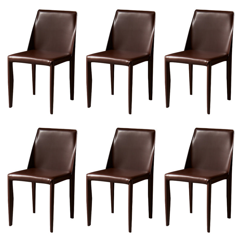 Chaise de maison en cuir de style design, finition mate, chaise d'appoint Parsons pour salle à manger