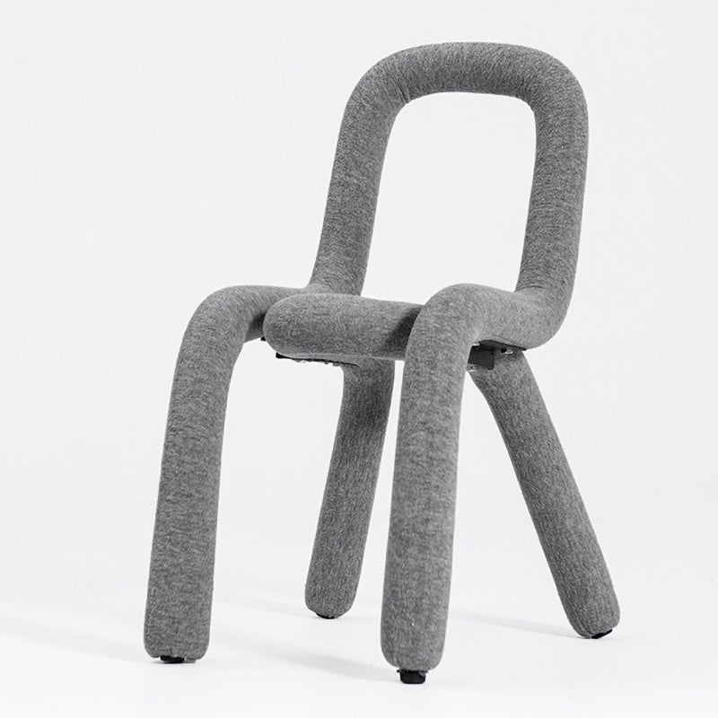Silla lateral de salón de estilo diseñador de terciopelo, silla de comedor con respaldo abierto y acabado mate