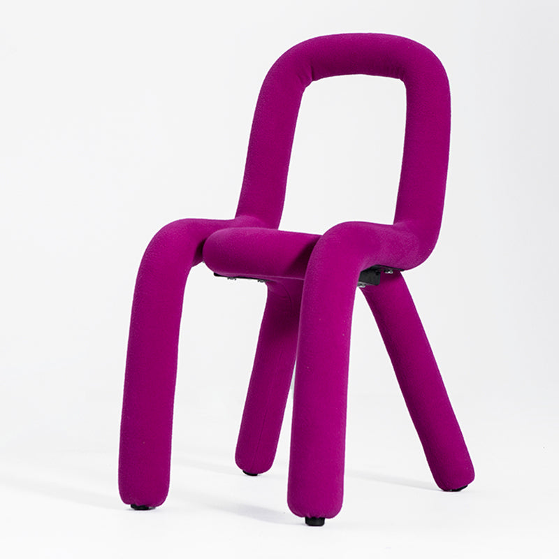 Silla lateral de salón de estilo diseñador de terciopelo, silla de comedor con respaldo abierto y acabado mate