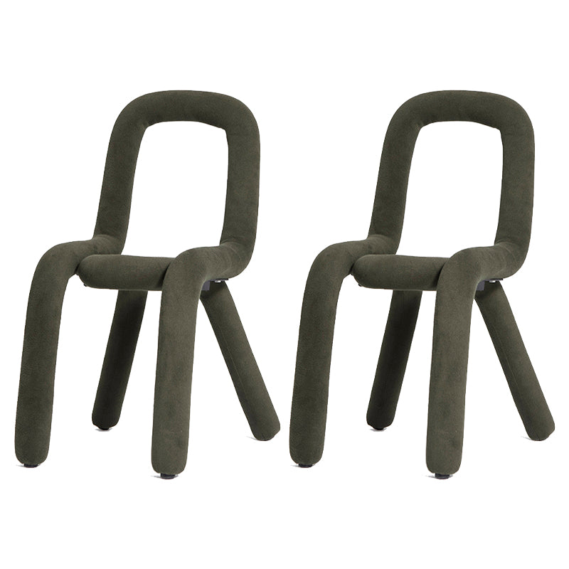 Silla lateral de salón de estilo diseñador de terciopelo, silla de comedor con respaldo abierto y acabado mate