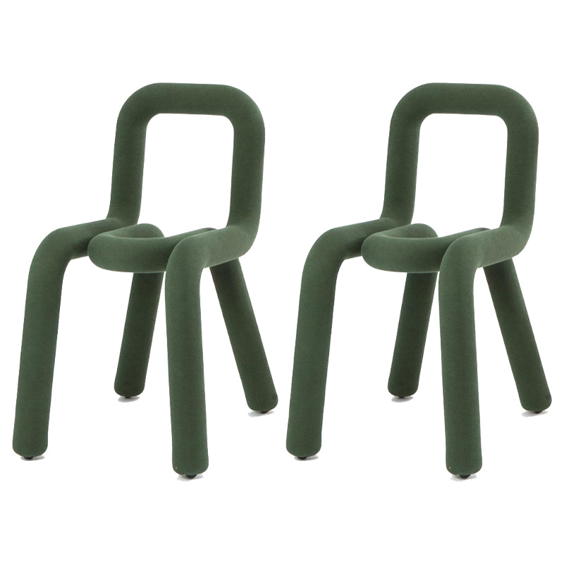 Silla lateral de salón de estilo diseñador de terciopelo, silla de comedor con respaldo abierto y acabado mate