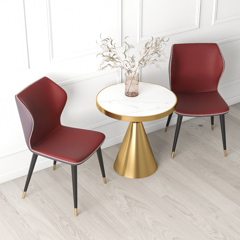 Sillas de comedor de cuero de estilo contemporáneo Wingback que cena la silla sin brazos para uso doméstico