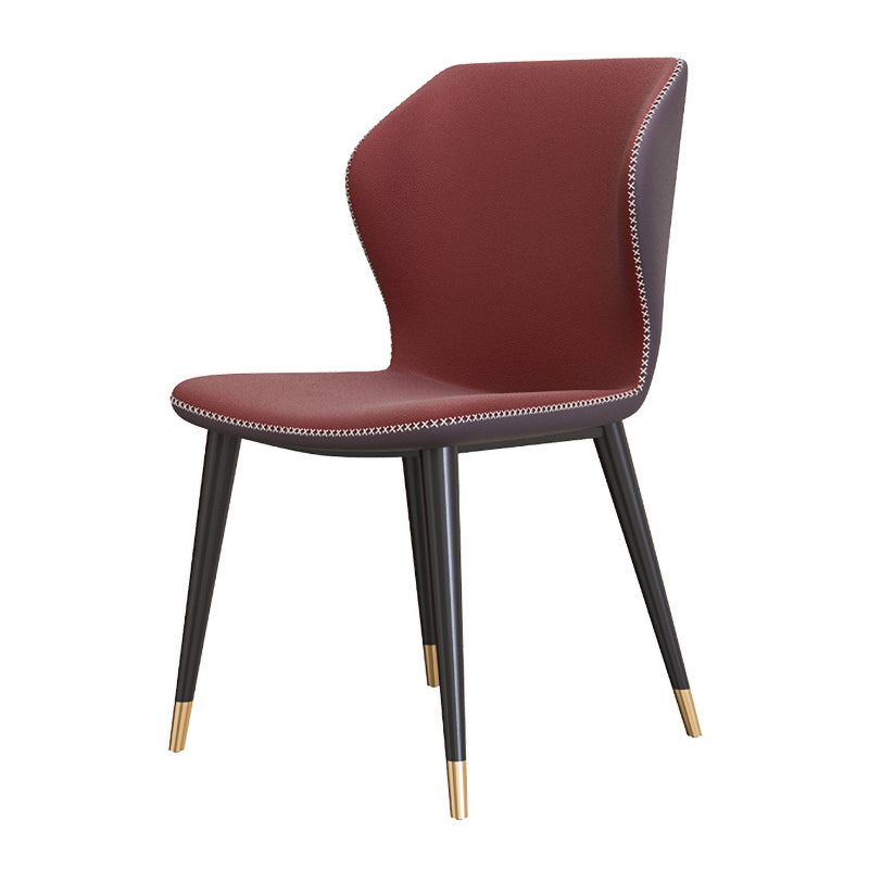 Sillas de comedor de cuero de estilo contemporáneo Wingback que cena la silla sin brazos para uso doméstico