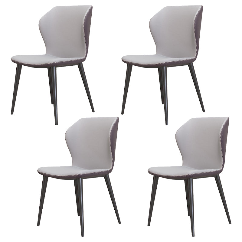 Sillas de comedor de cuero de estilo contemporáneo Wingback que cena la silla sin brazos para uso doméstico