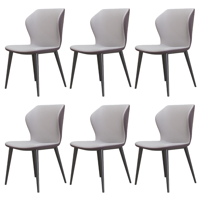Sillas de comedor de cuero de estilo contemporáneo Wingback que cena la silla sin brazos para uso doméstico