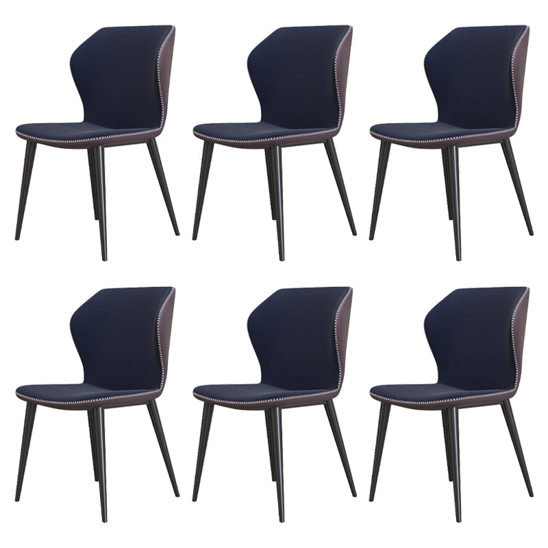 Sillas de comedor de cuero de estilo contemporáneo Wingback que cena la silla sin brazos para uso doméstico