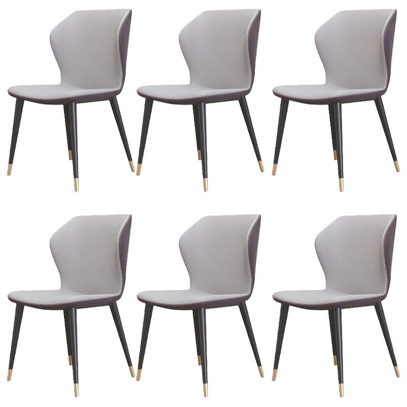 Sillas de comedor de cuero de estilo contemporáneo Wingback que cena la silla sin brazos para uso doméstico