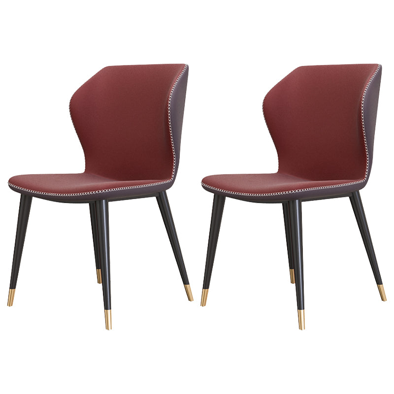 Sillas de comedor de cuero de estilo contemporáneo Wingback que cena la silla sin brazos para uso doméstico