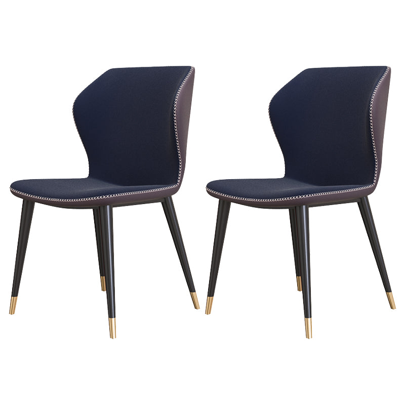 Sillas de comedor de cuero de estilo contemporáneo Wingback que cena la silla sin brazos para uso doméstico
