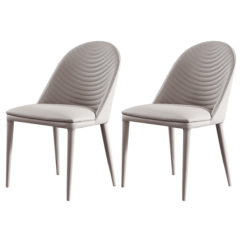 Chaise de salle à manger sans bras tapissée de style contemporain avec dossier solide