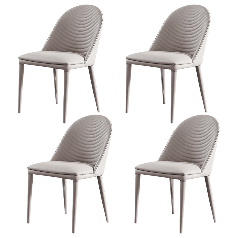 Chaise de salle à manger sans bras tapissée de style contemporain avec dossier solide