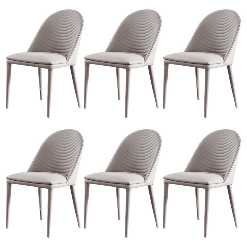 Chaise de salle à manger sans bras tapissée de style contemporain avec dossier solide