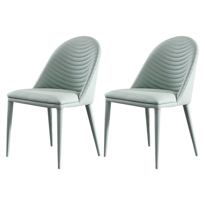 Chaise de salle à manger sans bras tapissée de style contemporain avec dossier solide