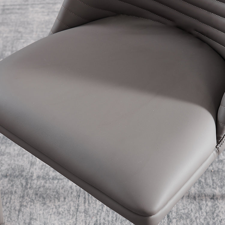 Chaise de salle à manger sans bras tapissée de style contemporain avec dossier solide
