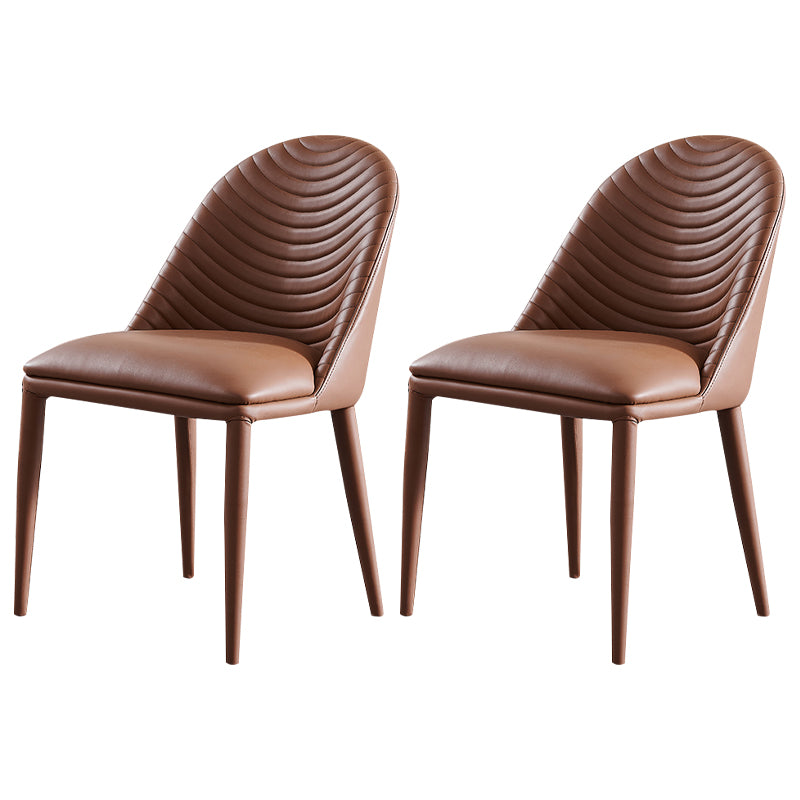 Chaise de salle à manger sans bras tapissée de style contemporain avec dossier solide