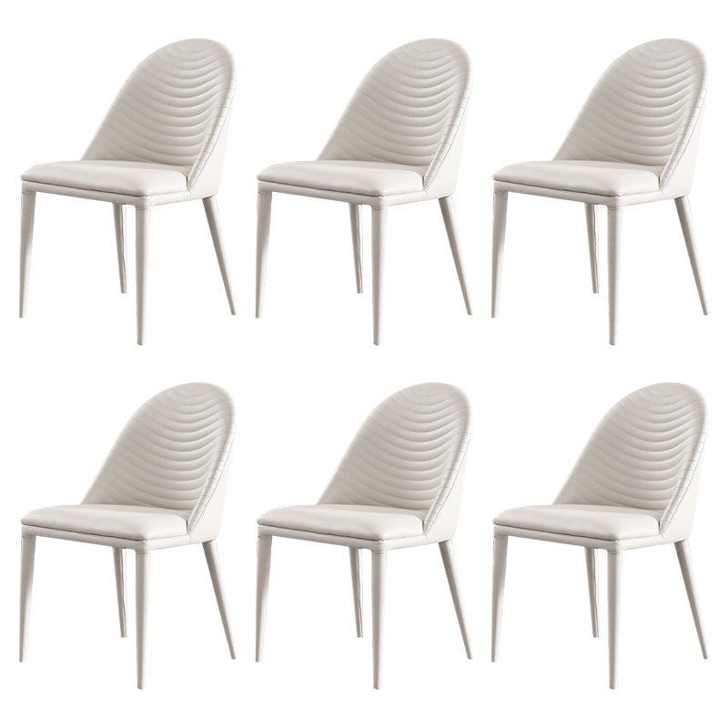 Chaise de salle à manger sans bras tapissée de style contemporain avec dossier solide