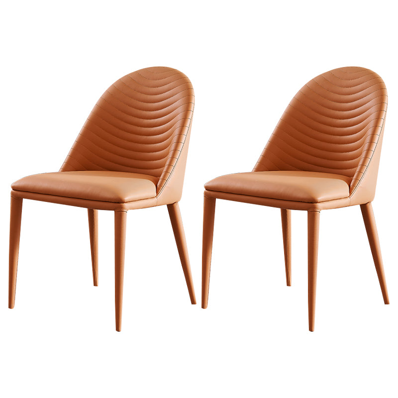 Chaise de salle à manger sans bras tapissée de style contemporain avec dossier solide