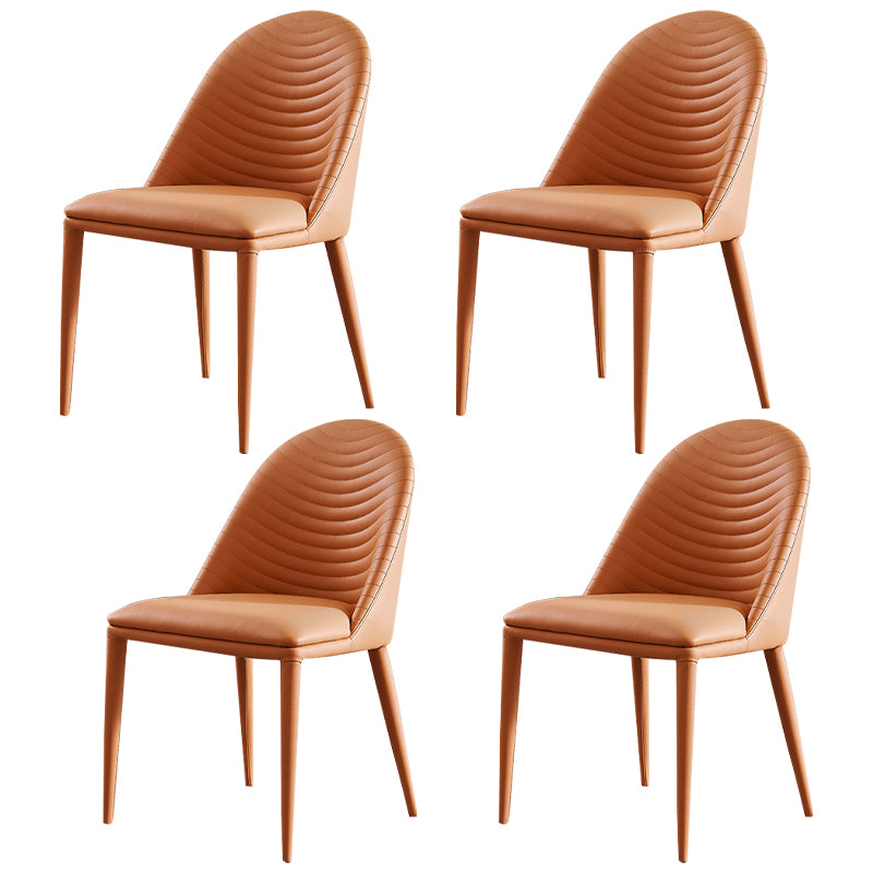 Chaise de salle à manger sans bras tapissée de style contemporain avec dossier solide