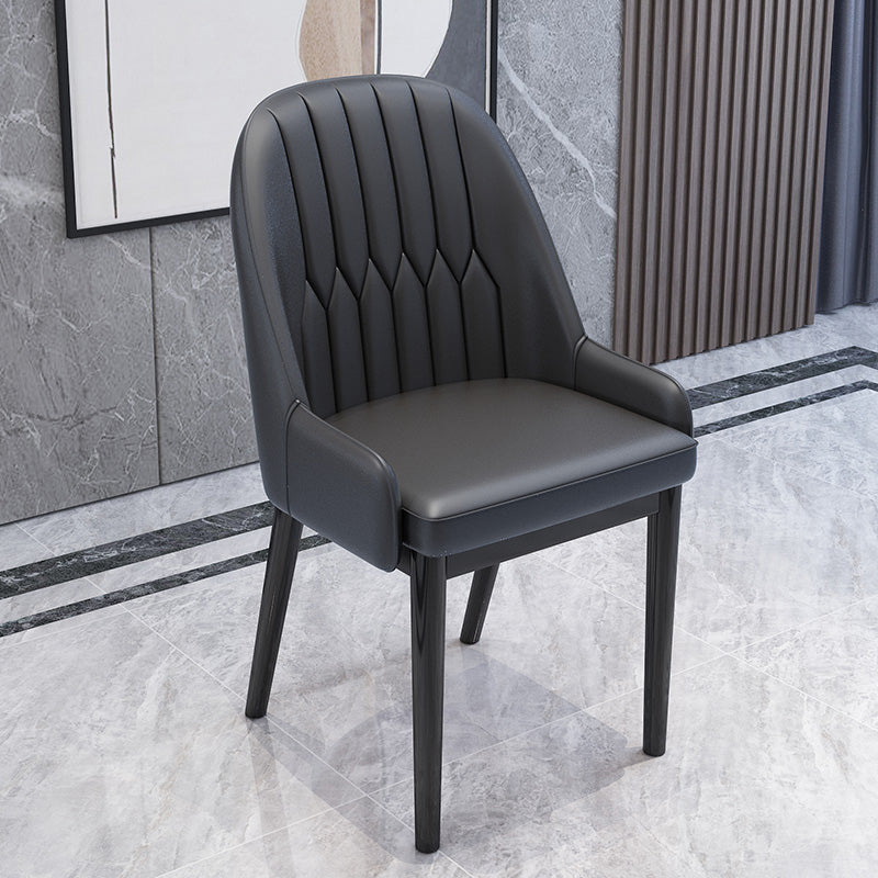 Chaises de salle à manger en métal de Style nordique, chaise Parsons rembourrée avec bras