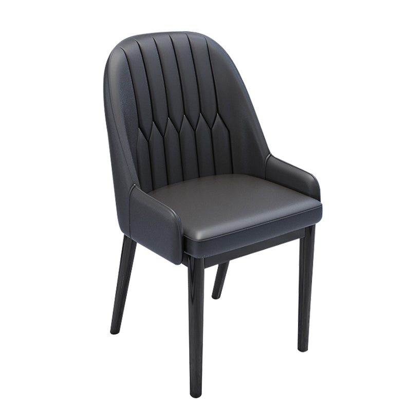 Chaises de salle à manger en métal de Style nordique, chaise Parsons rembourrée avec bras