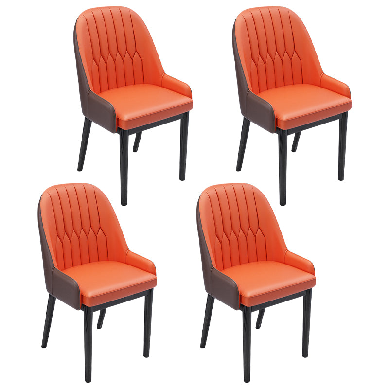 Chaises de salle à manger en métal de Style nordique, chaise Parsons rembourrée avec bras