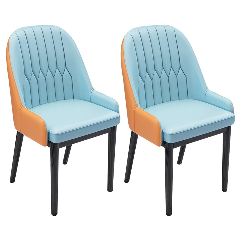 Chaises de salle à manger en métal de Style nordique, chaise Parsons rembourrée avec bras