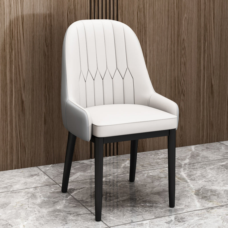 Chaises de salle à manger en métal de Style nordique, chaise Parsons rembourrée avec bras