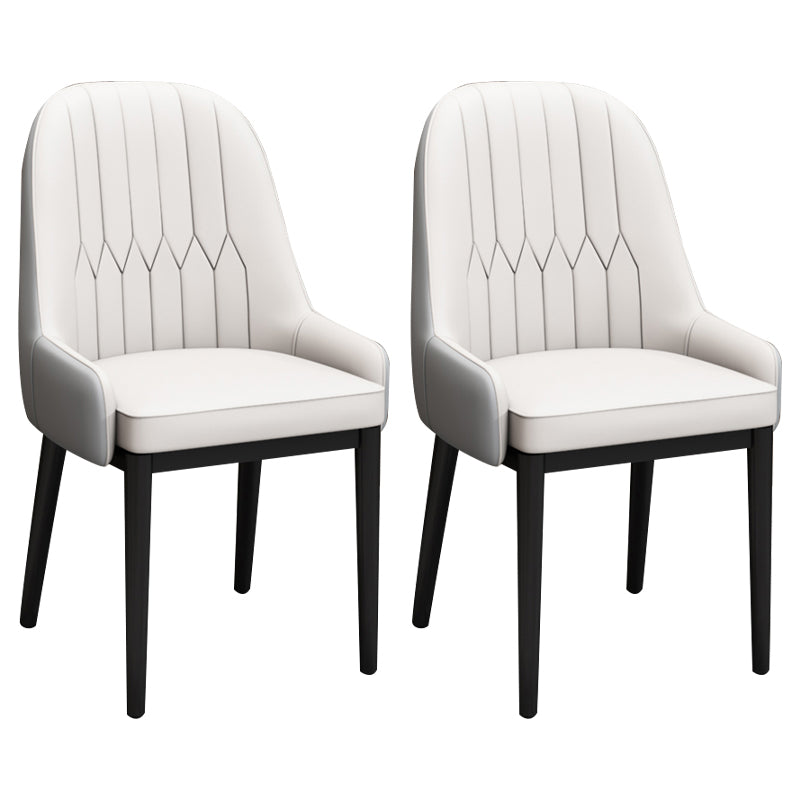 Chaises de salle à manger en métal de Style nordique, chaise Parsons rembourrée avec bras