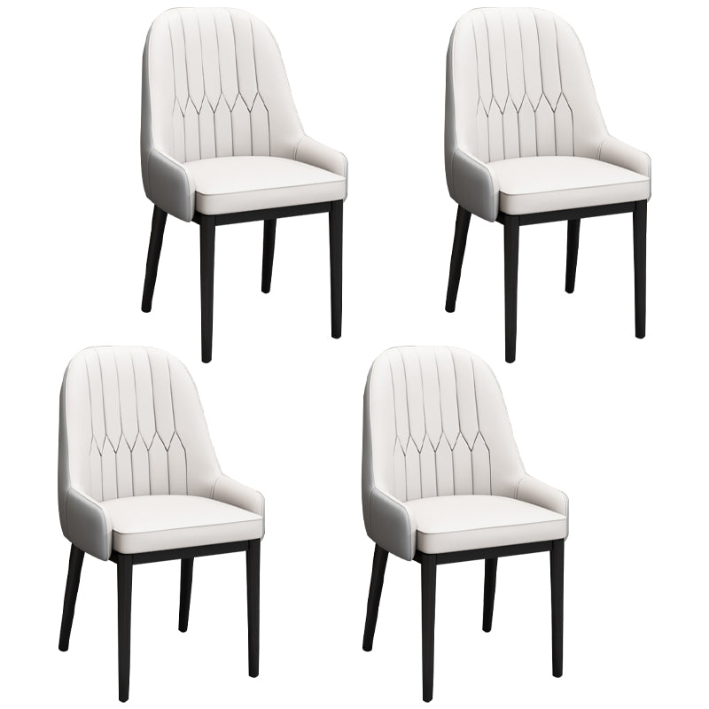 Chaises de salle à manger en métal de Style nordique, chaise Parsons rembourrée avec bras