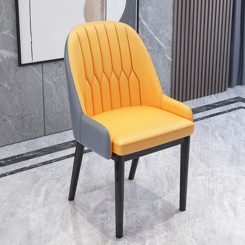 Chaises de salle à manger en métal de Style nordique, chaise Parsons rembourrée avec bras