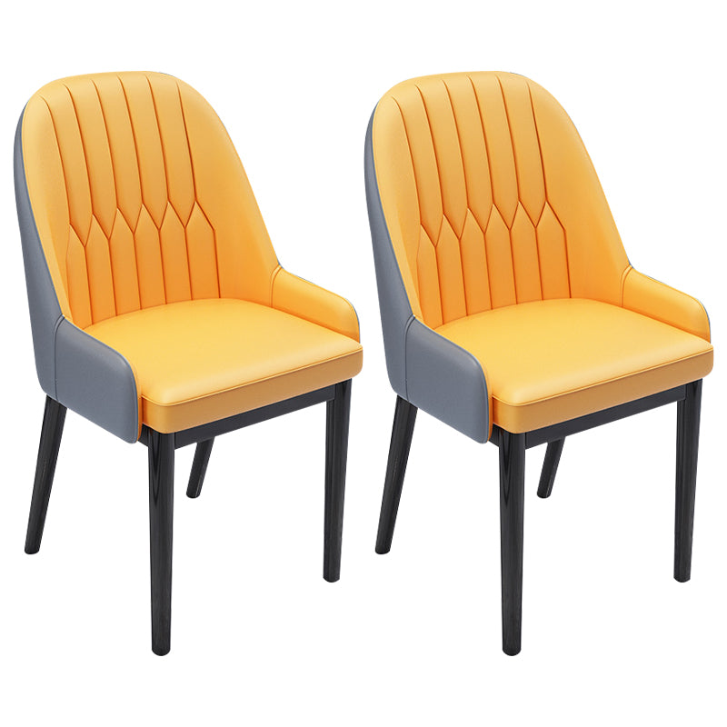 Chaises de salle à manger en métal de Style nordique, chaise Parsons rembourrée avec bras