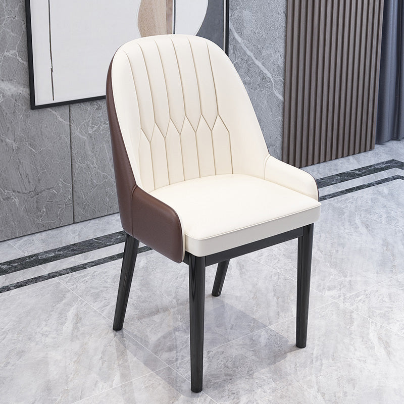 Chaises de salle à manger en métal de Style nordique, chaise Parsons rembourrée avec bras
