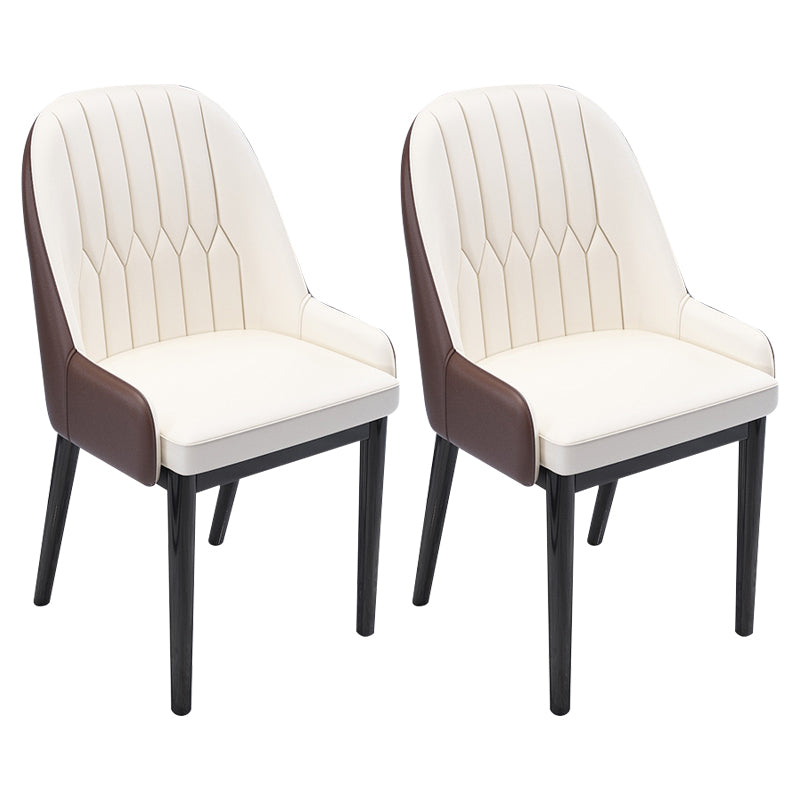 Chaises de salle à manger en métal de Style nordique, chaise Parsons rembourrée avec bras