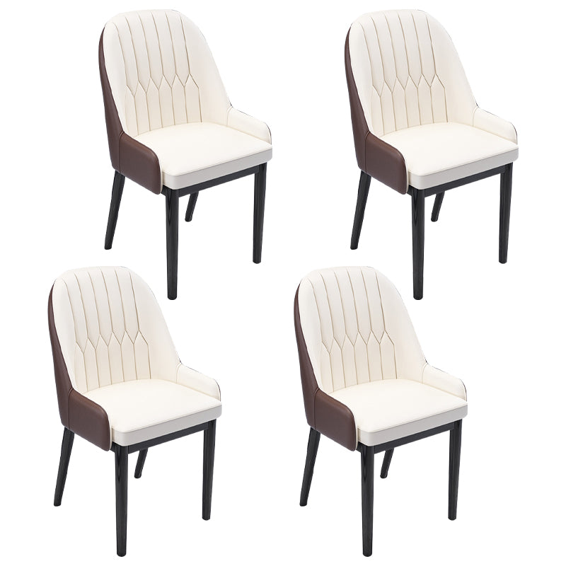 Chaises de salle à manger en métal de Style nordique, chaise Parsons rembourrée avec bras