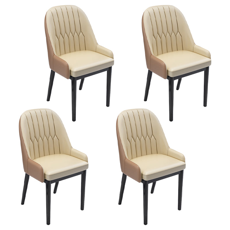 Chaises de salle à manger en métal de Style nordique, chaise Parsons rembourrée avec bras