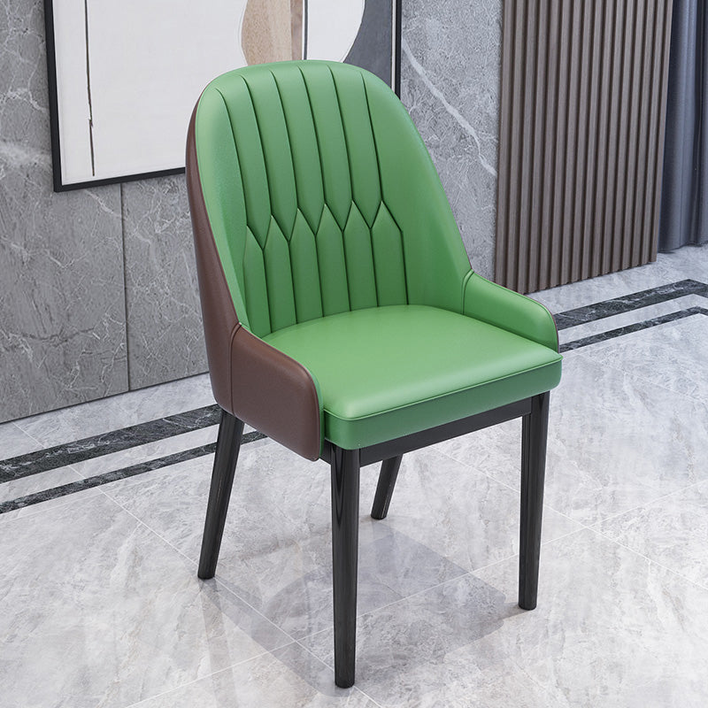 Chaises de salle à manger en métal de Style nordique, chaise Parsons rembourrée avec bras