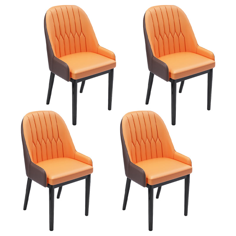 Chaises de salle à manger en métal de Style nordique, chaise Parsons rembourrée avec bras