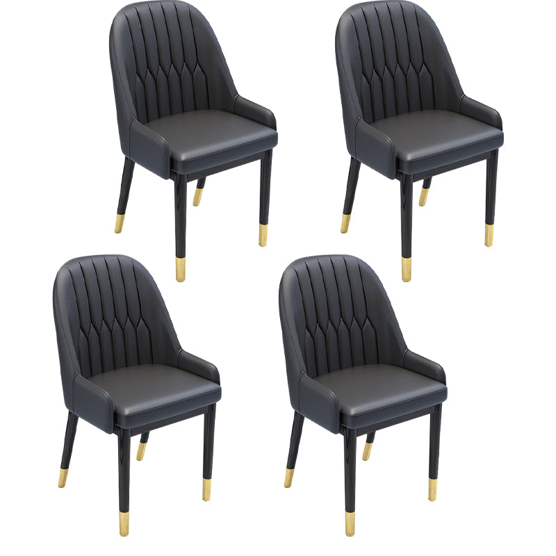 Chaises de salle à manger en métal de Style nordique, chaise Parsons rembourrée avec bras