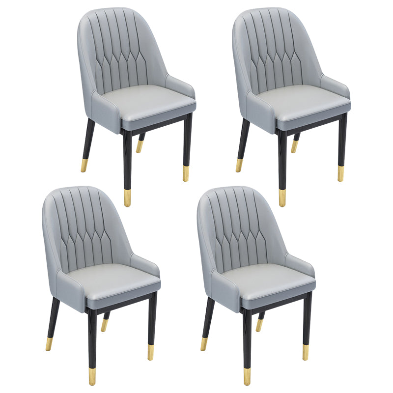 Chaises de salle à manger en métal de Style nordique, chaise Parsons rembourrée avec bras
