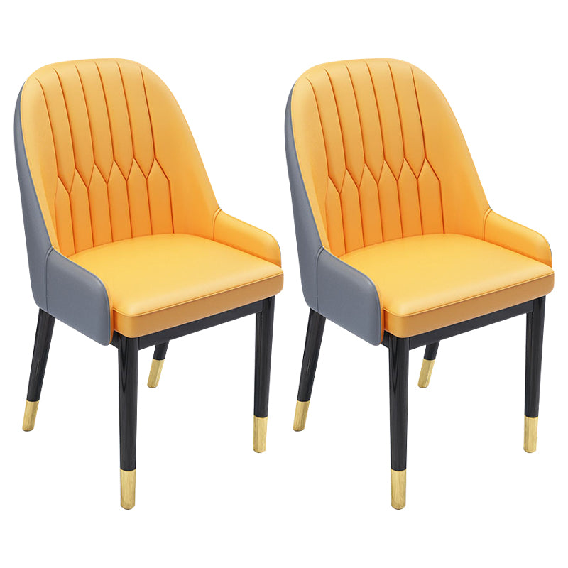 Chaises de salle à manger en métal de Style nordique, chaise Parsons rembourrée avec bras